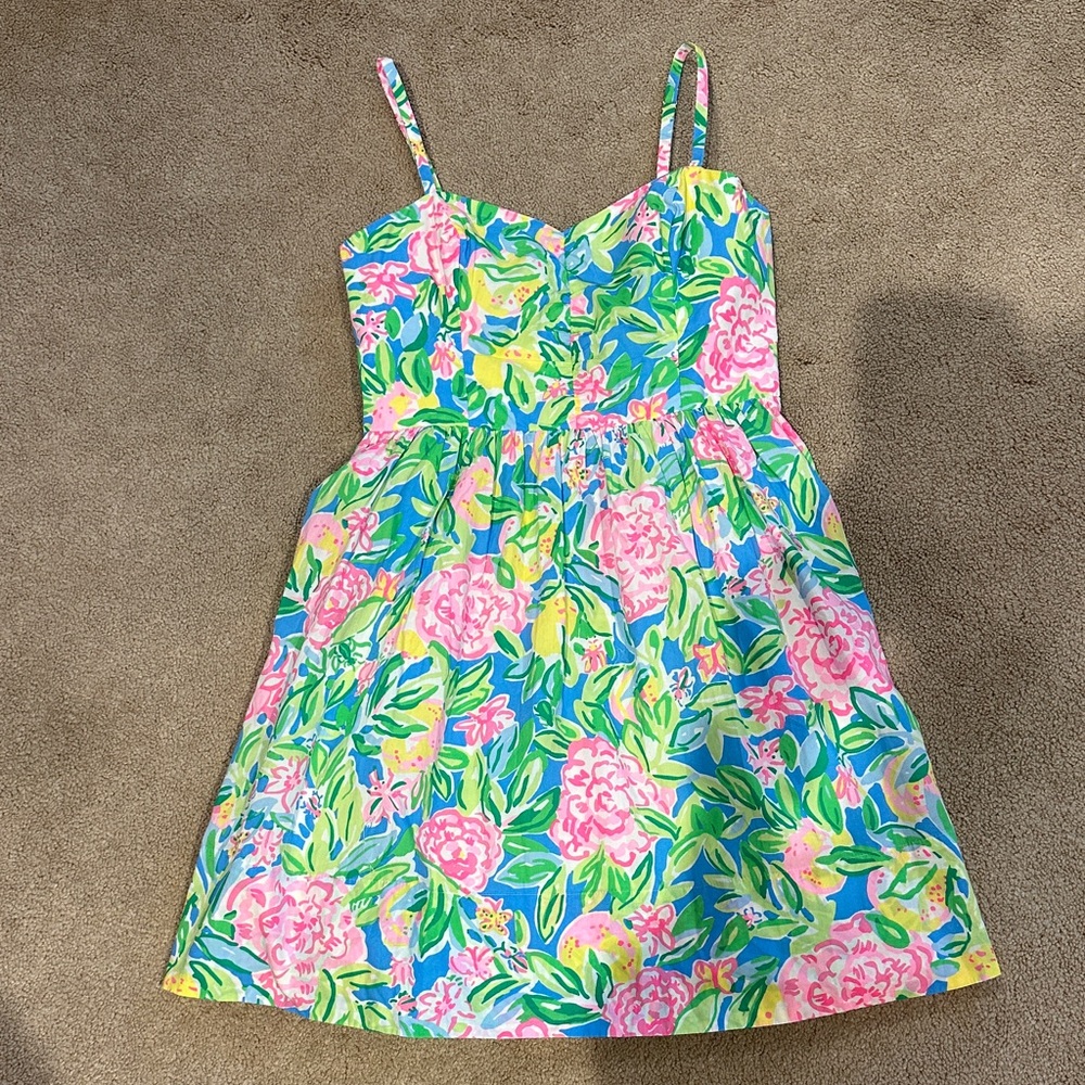 Lilly Pulitzer Pink and Green Floral women’s Dress